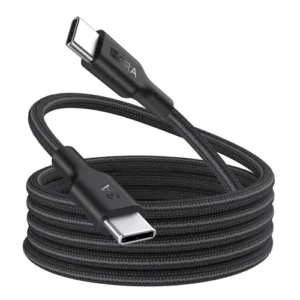 1HORA CABLE USB TIPO-C A USB TIPO-C CAB272 TRENZADO DE 1 METRO NEGRO